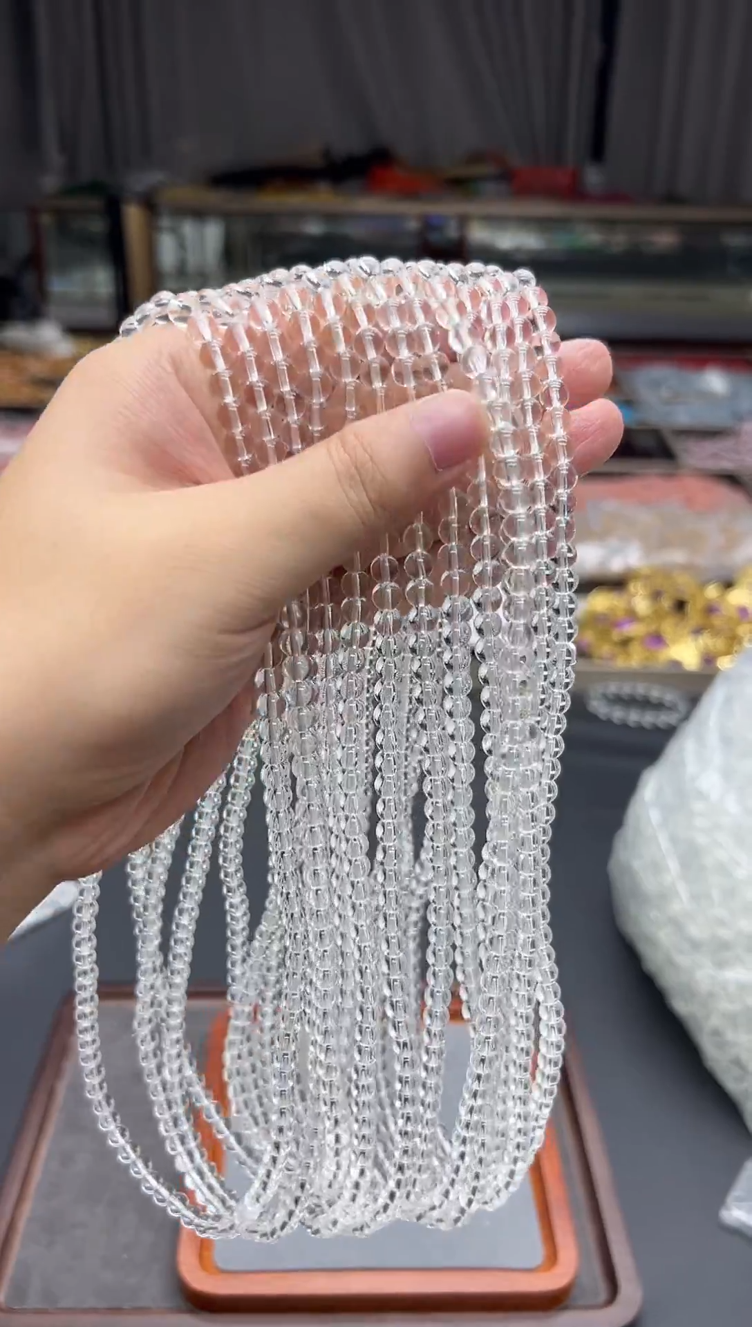 未镶嵌手链水晶白水晶6mm三圈