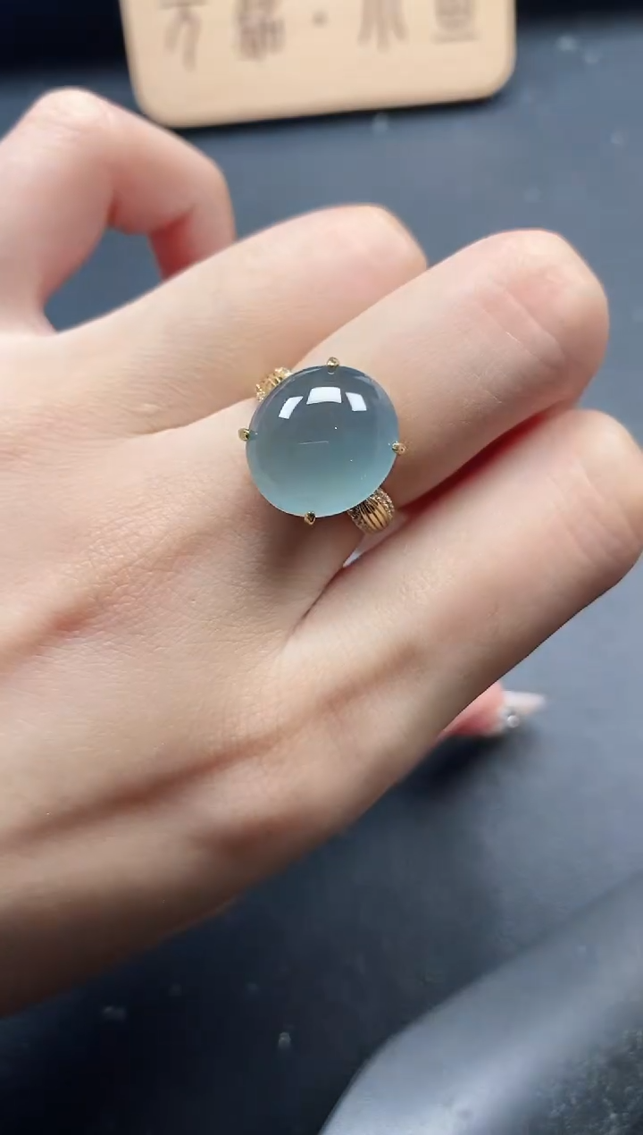 银S925镶嵌戒指翡翠15151