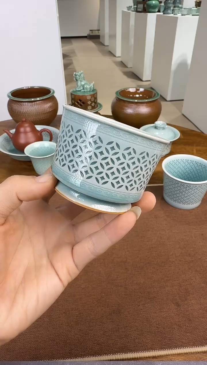 青瓷茶具包邮器物14