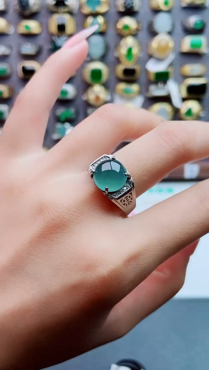 未镶嵌戒指翡翠天然翡翠男戒