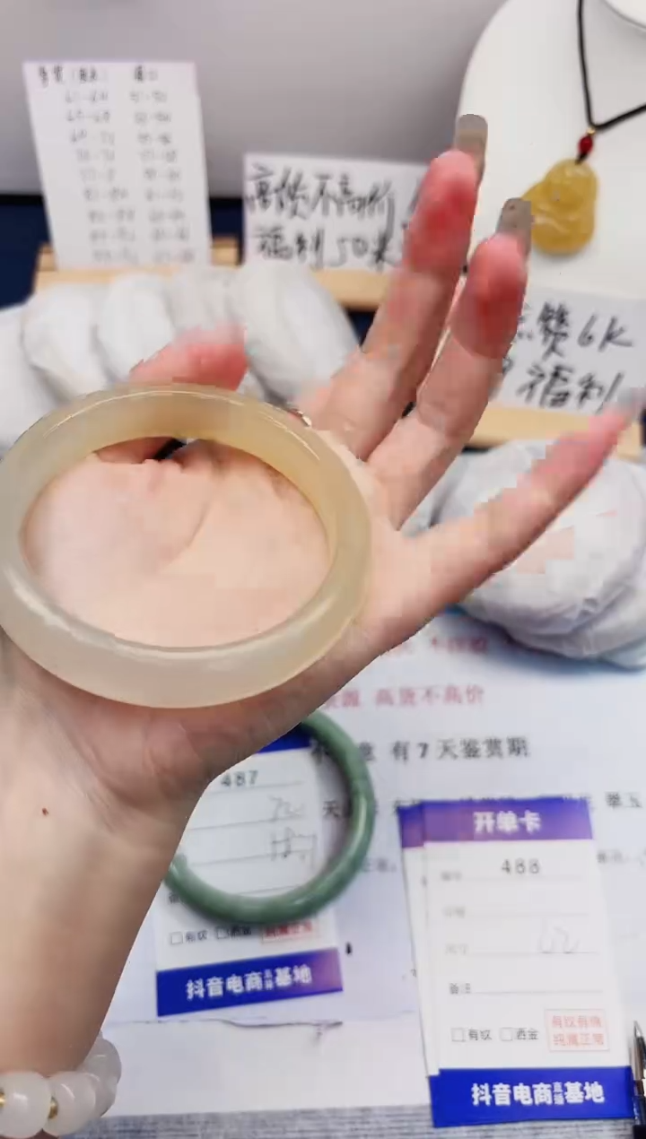 【闪购商品】石英质玉手镯未镶嵌488-财气镯-圈口62