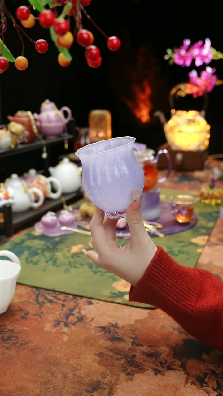 【闪购商品】紫色琉璃水仙主人杯60cc@@@@@