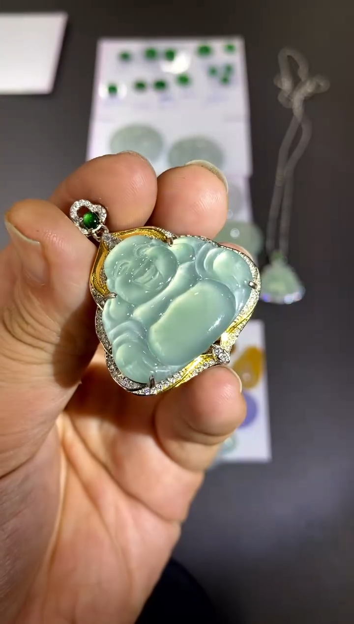 【闪购商品】翡翠颈饰银S925镀金镶嵌买断价