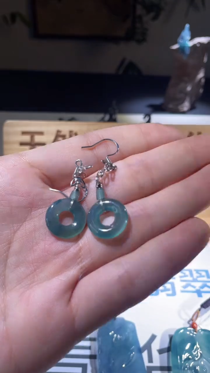 未镶嵌翡翠耳饰甜甜圈