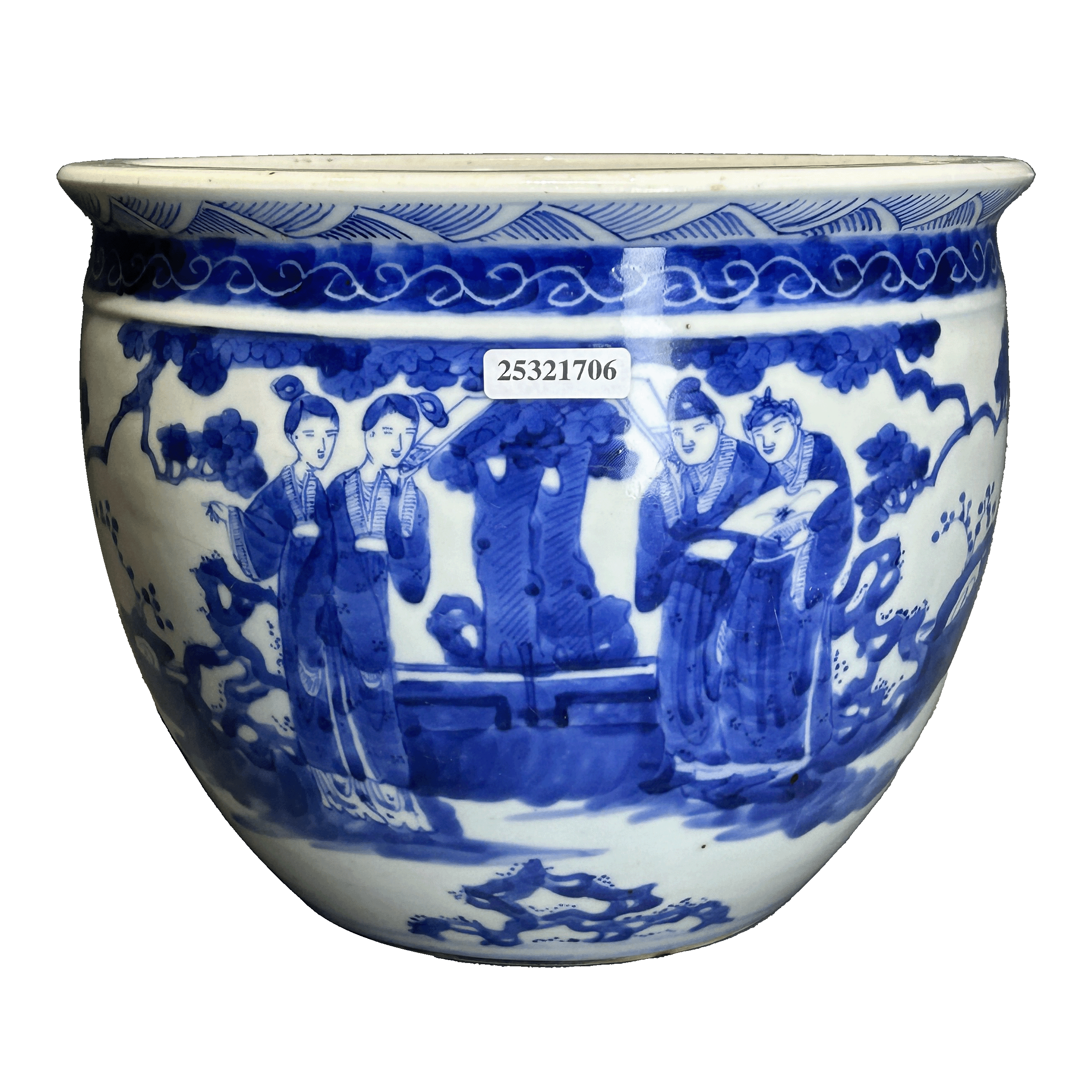 25321706x青花人物纹卷缸