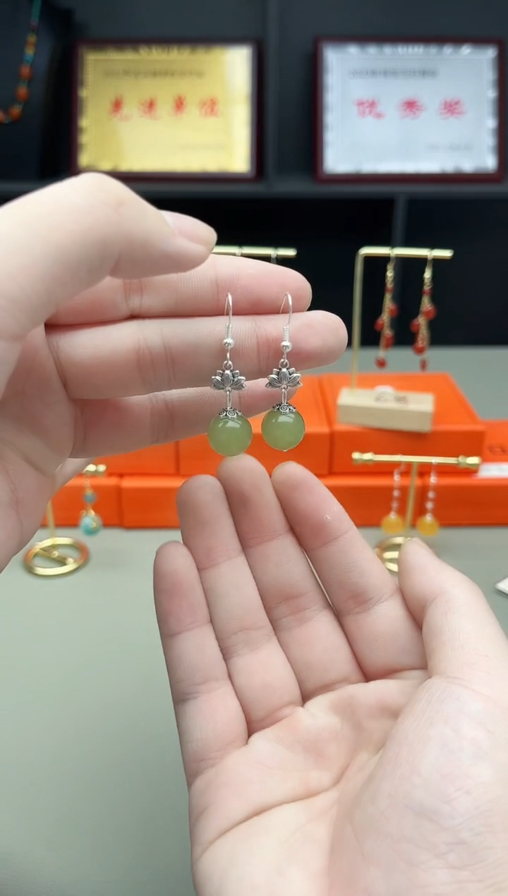 未镶嵌东陵石耳饰427