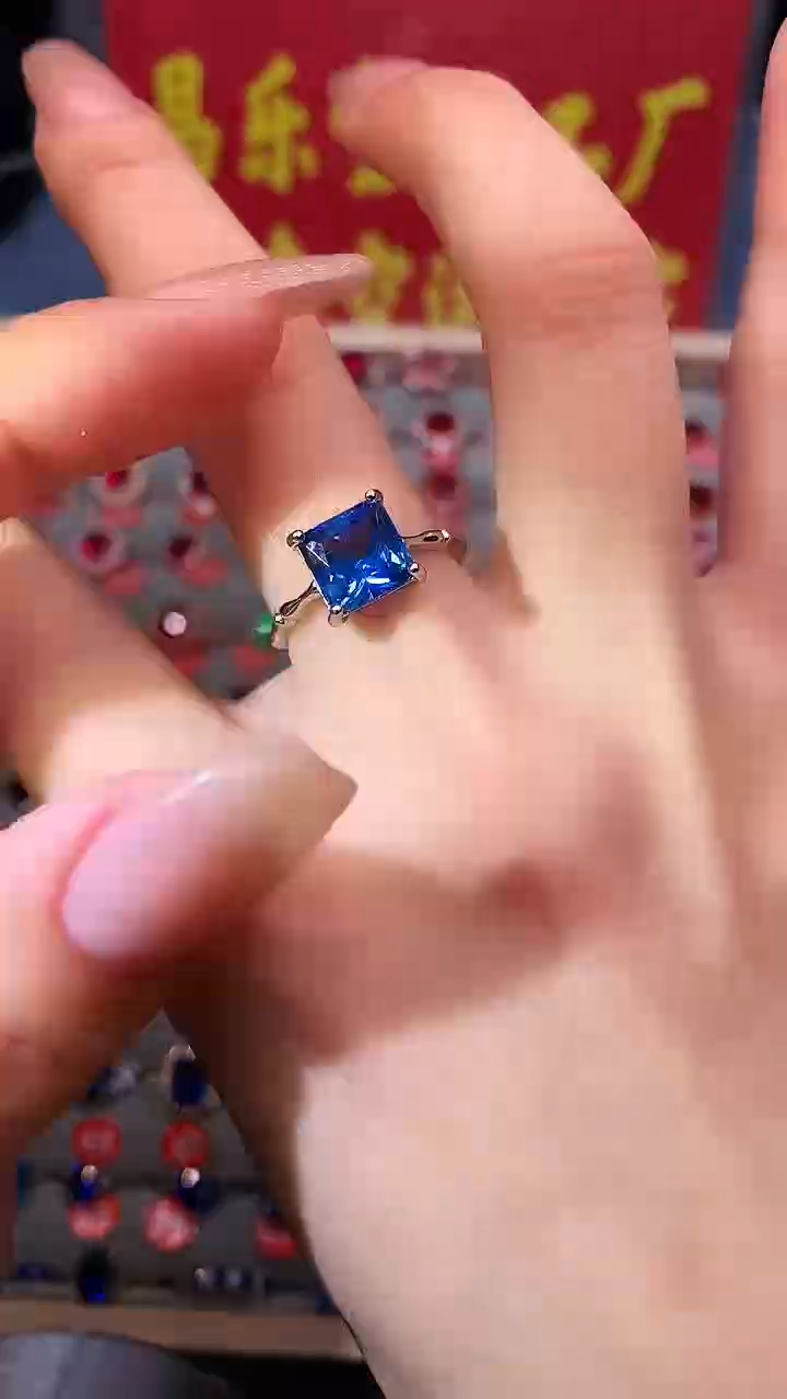 【闪购商品】蓝宝石戒指银S925镶嵌1111