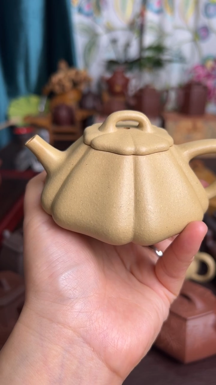 茶壶紫砂莫**心本绿锦文石瓢壶