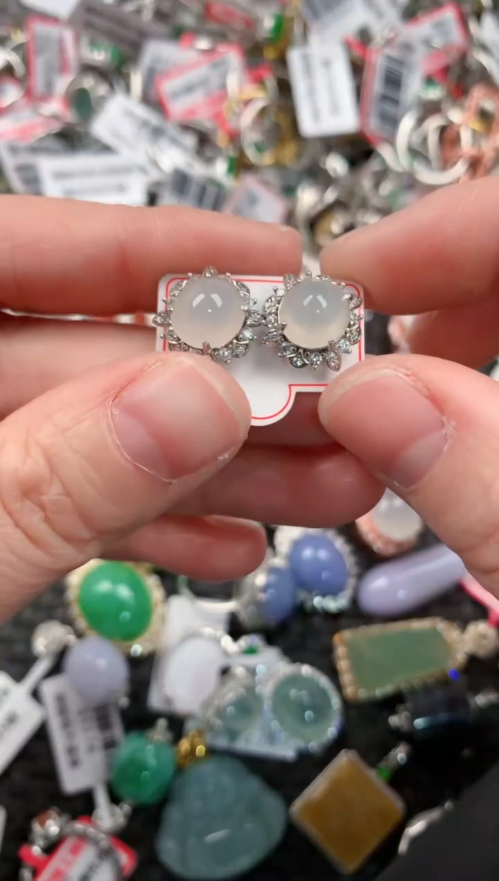 银S925镶嵌戒指翡翠222     9