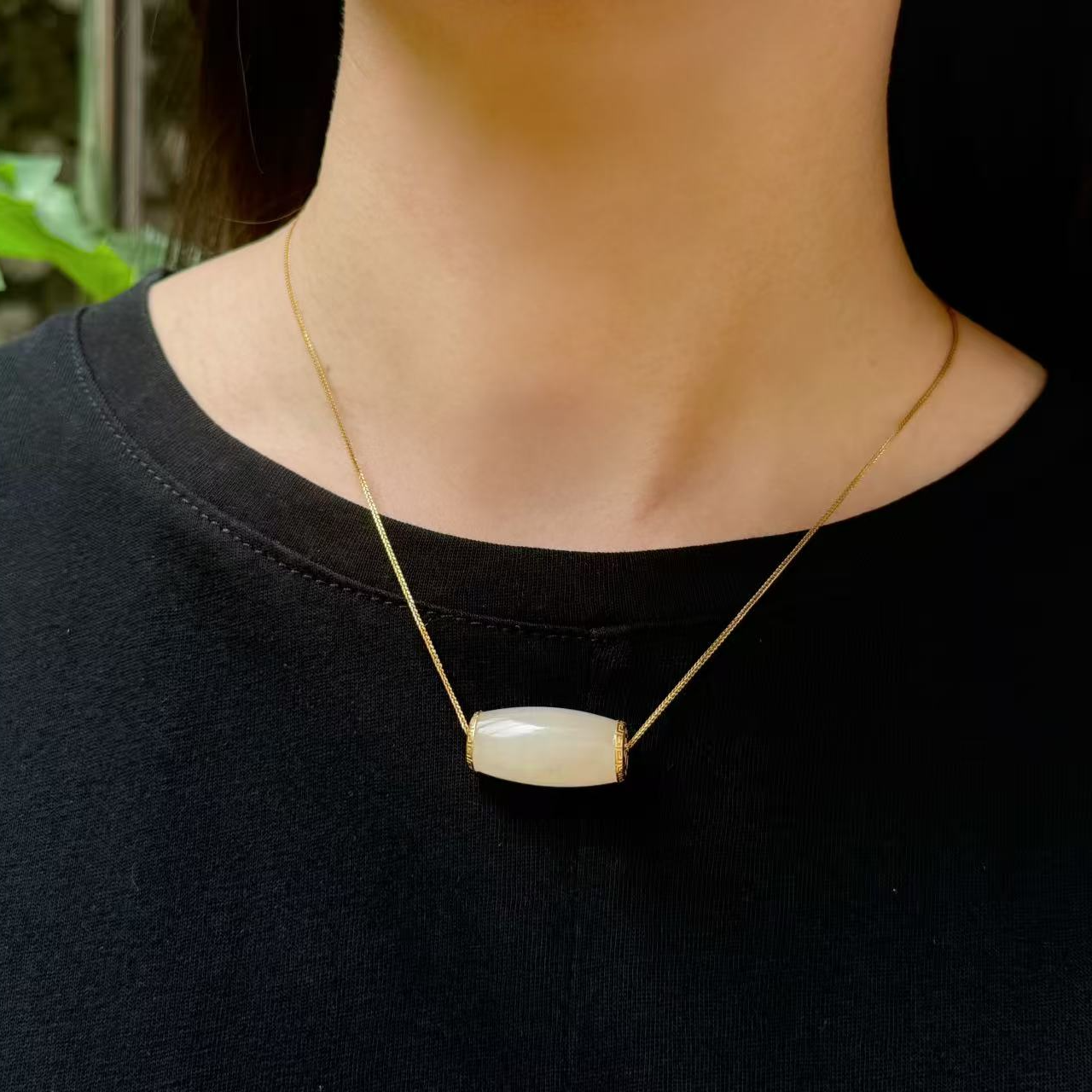 【老掌柜】18K天然和田玉路路通吊坠/ACX071903