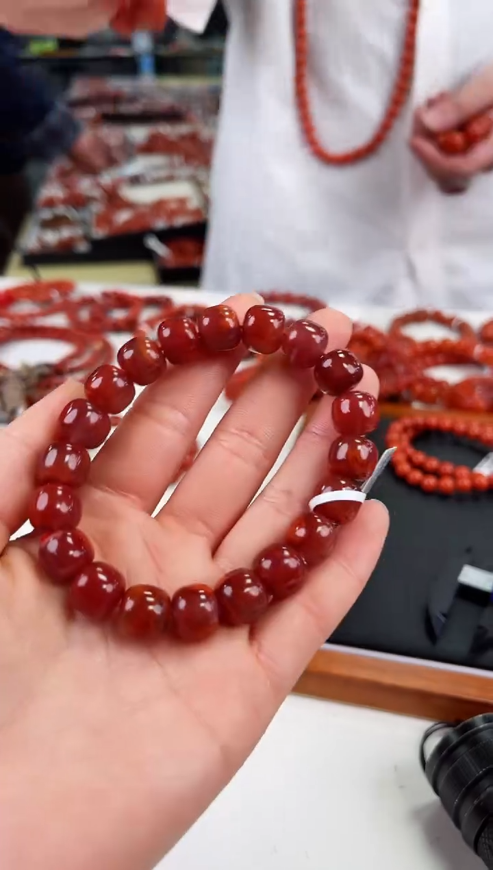 【闪购商品】南红玛瑙瓦西老型手串11+未镶嵌一个/条