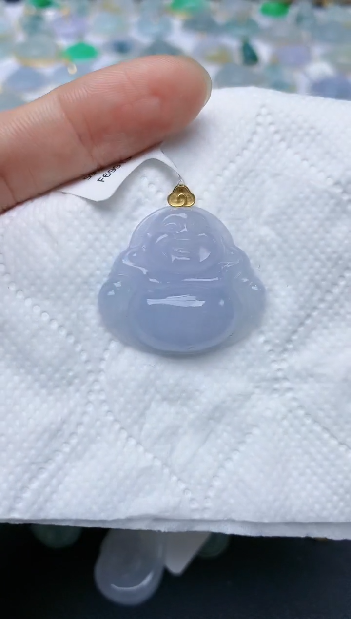 翡翠18K金镶嵌颈饰天然缅甸A货翡翠