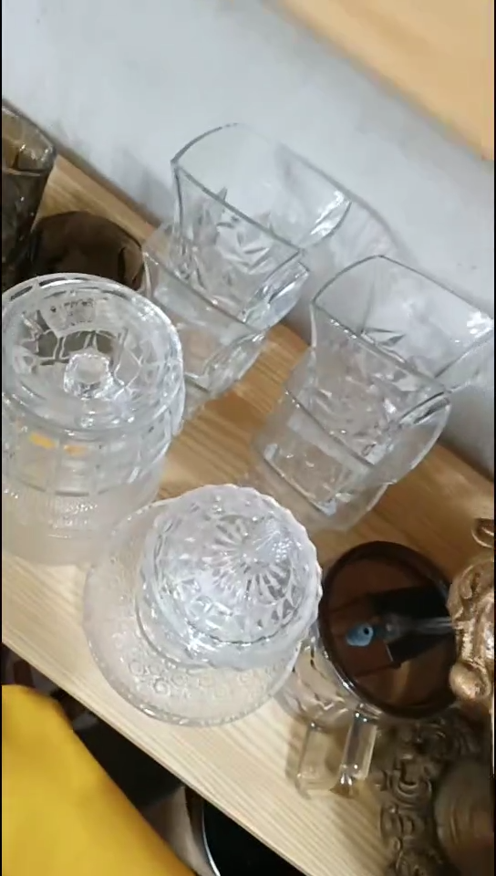 【闪购商品】瓷058玻璃方形水杯6个