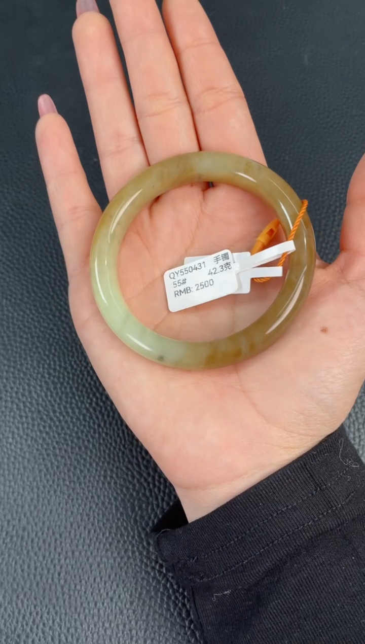 【闪购商品】和田玉手镯未镶嵌和田玉若羌黄口手镯55圈口