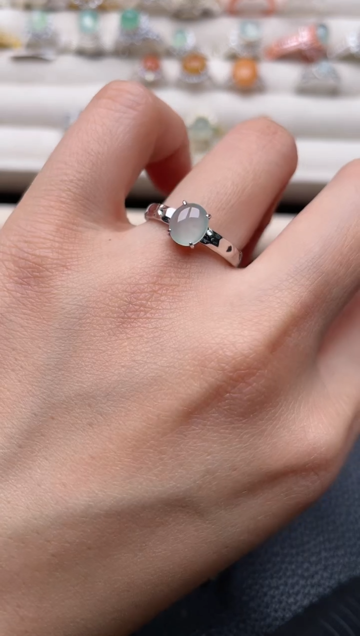 【闪购商品】翡翠戒指银S925镶嵌2222222222  32