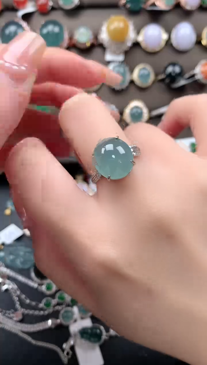 【闪购商品】翡翠戒指银S925镶嵌5214121
