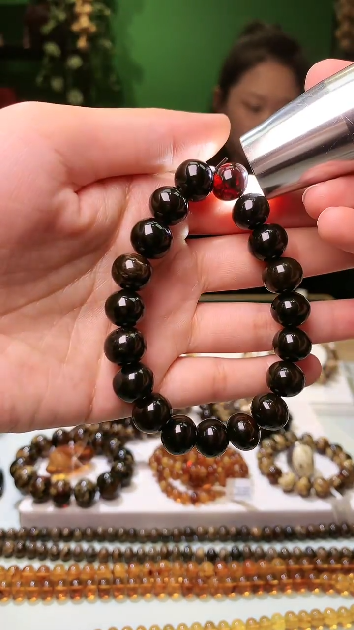 【闪购商品】琥珀裸石未镶嵌抚顺琥珀11＋高桩翳珀单圈