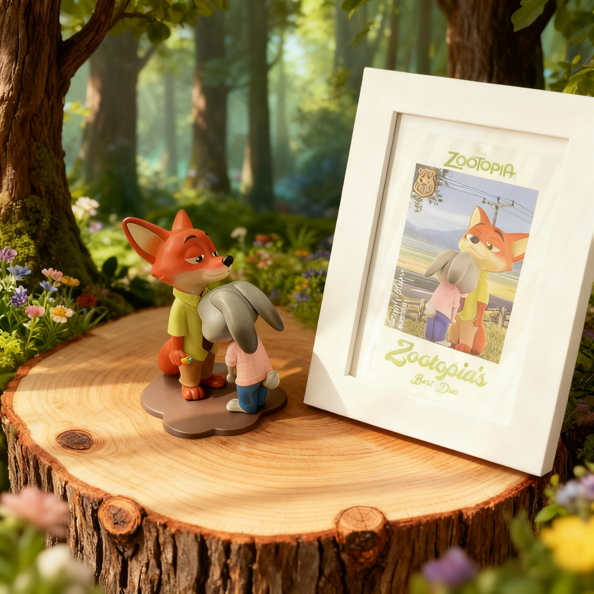 【甜蜜依靠】疯狂动物城尼克朱迪CP盲盒手办车载创意摆件