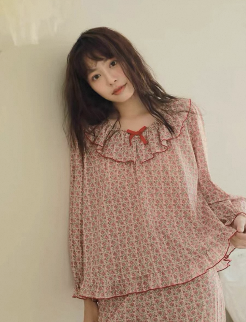 睡衣春秋款女纯棉长袖秋季碎花高级感开衫全棉女士家居服