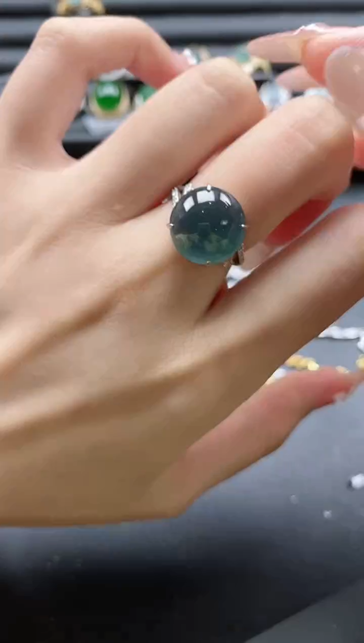 【闪购商品】翡翠戒指银S925镶嵌51511