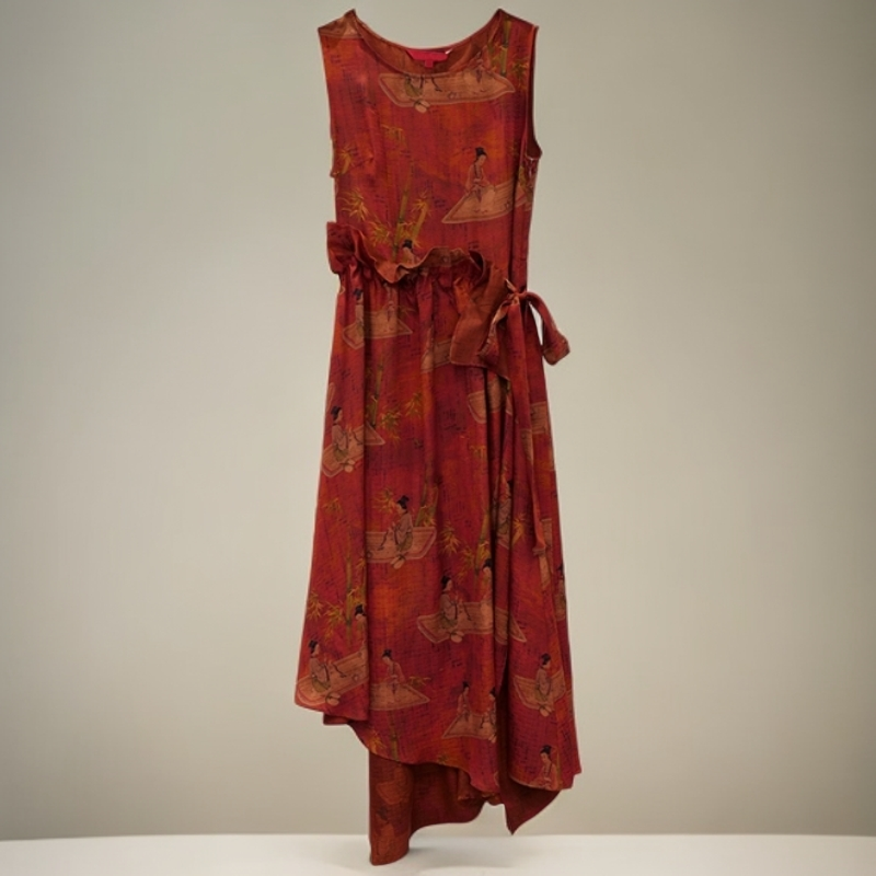 【娇娇美娇】娑尔仕女图红云纱连衣裙SG1LR00832