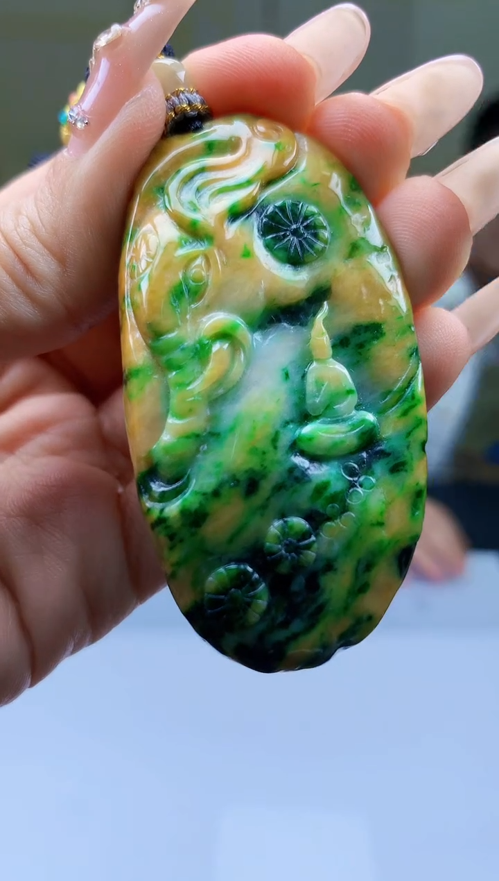 【闪购商品】定制翡翠未镶嵌5028ty-毛货挂件138