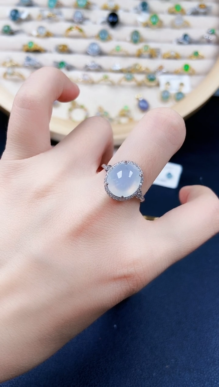 【闪购商品】翡翠银S925镶嵌戒指5664646
