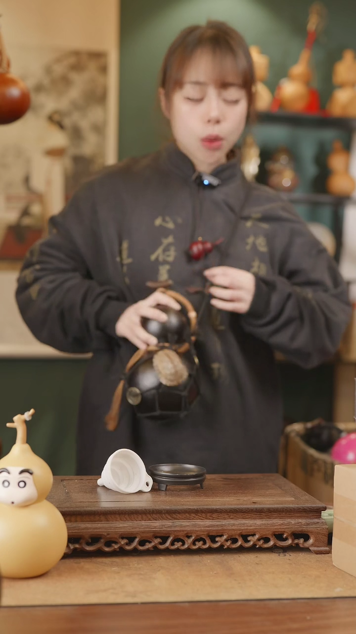 【闪购商品】124号精品天然大漆工艺防渗内胆酒葫芦~