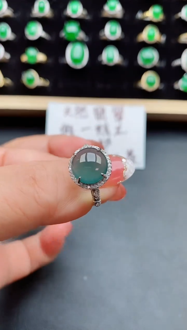【闪购商品】翡翠戒指银S925镶嵌508550