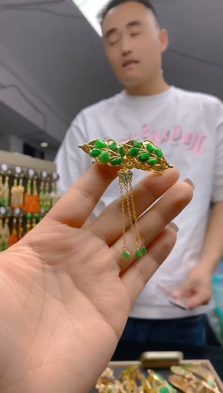 【闪购商品】翡翠耳饰合金0460翡翠发簪