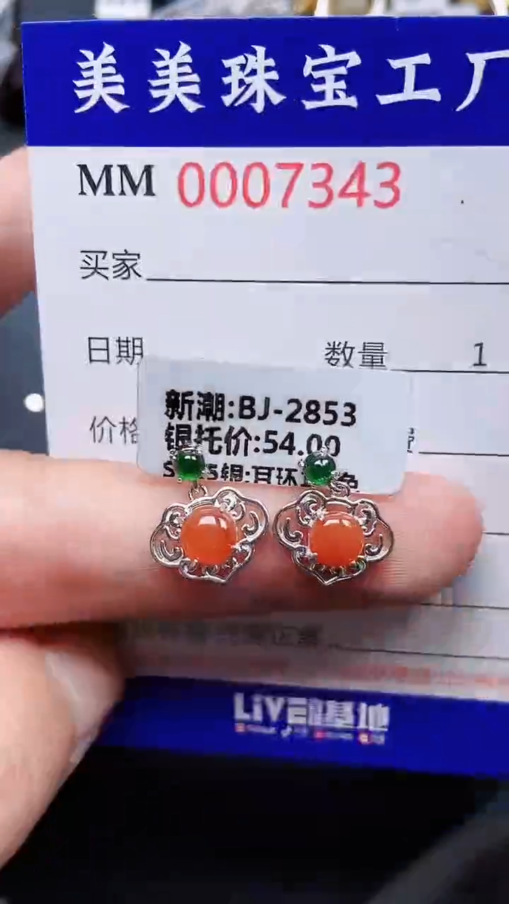 颈饰银S925镶嵌翡翠7343