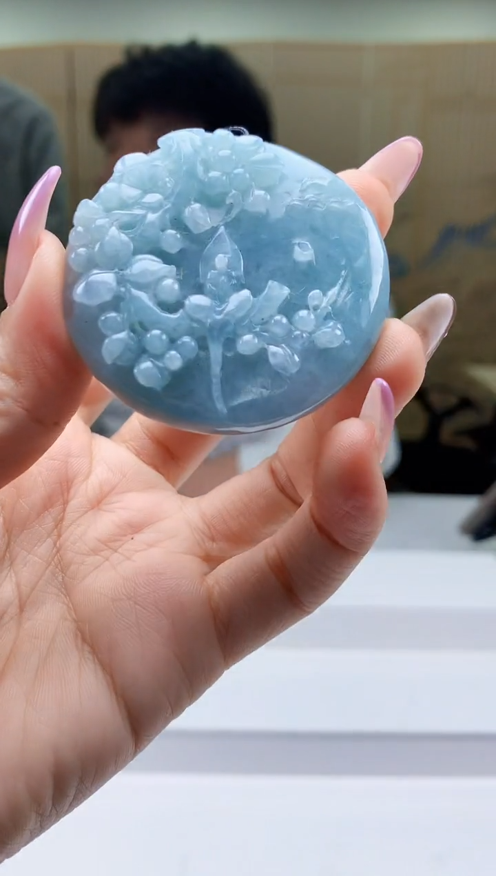 【闪购商品】定制翡翠未镶嵌5060ty-毛货挂件317