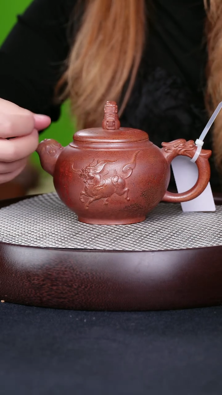 茶壶紫砂宜兴紫砂壶麒麟