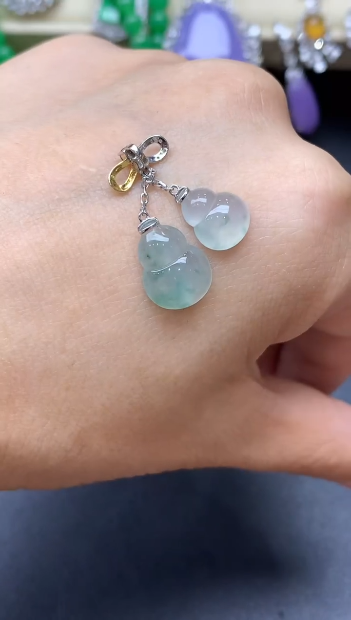 翡翠18K金镶嵌颈饰362-中国好珍宝