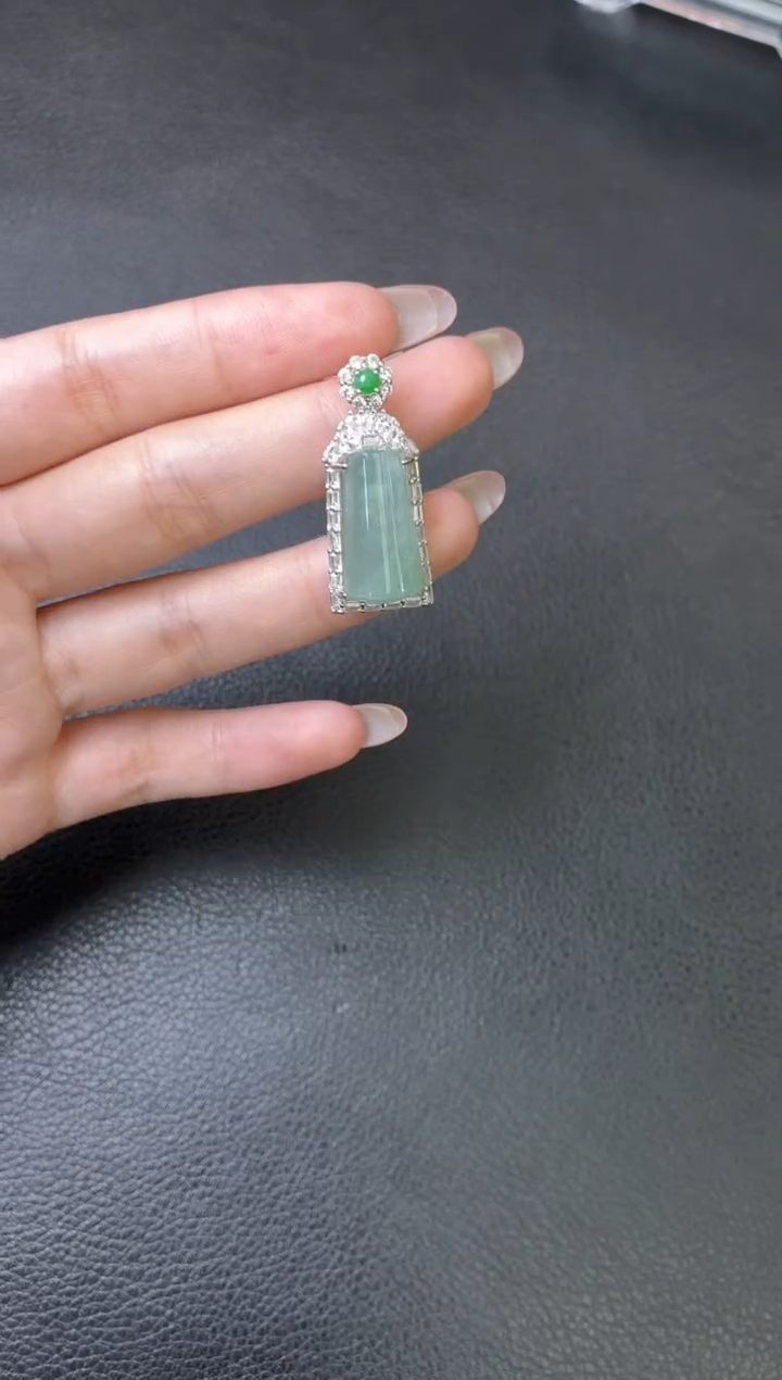 吊坠(不含链)银S925镶嵌翡翠吊坠 多样性发一件