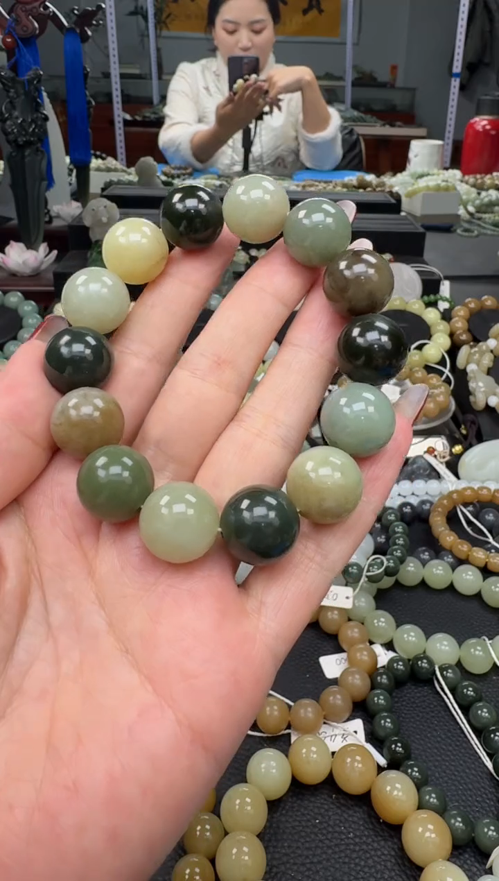 未镶嵌手链和田玉多宝卡16