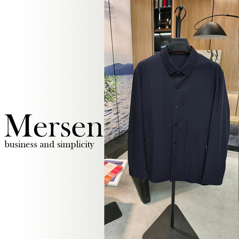 美尔森男士商务休闲高端秋季款通勤翻领夹克  G716