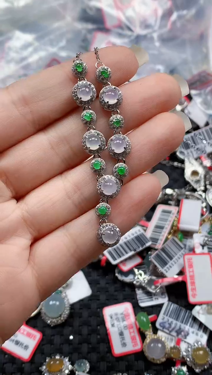 银S925镶嵌戒指翡翠天然A货缅甸翡翠