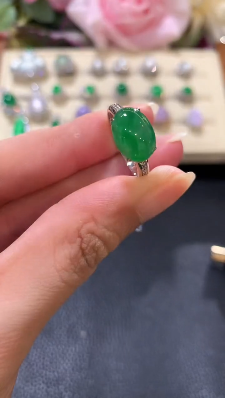 18K金镶嵌戒指翡翠z55 