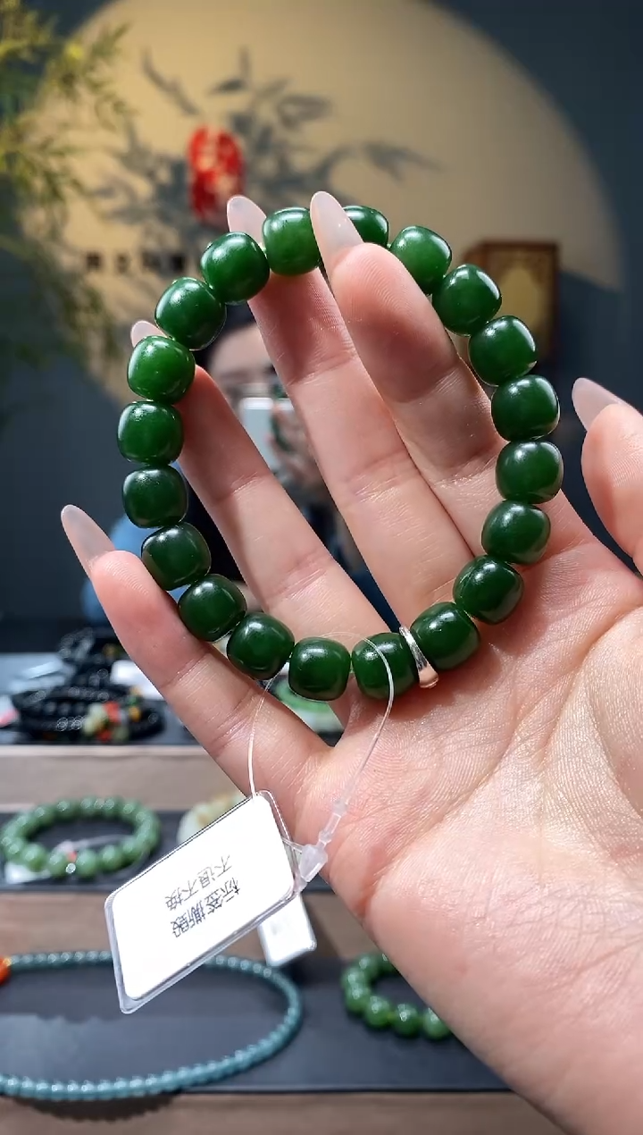 【闪购商品】和田玉1未镶嵌11mm碧玉老型手串
