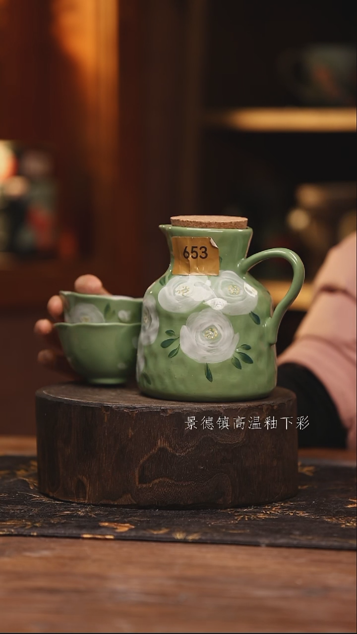 陶瓷  景德镇高温釉下手绘陶瓷@L653@