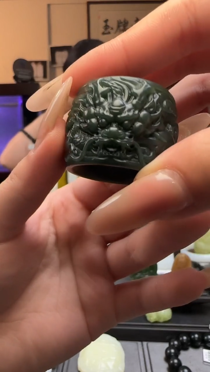 【闪购商品】和田玉青玉未镶嵌扳指