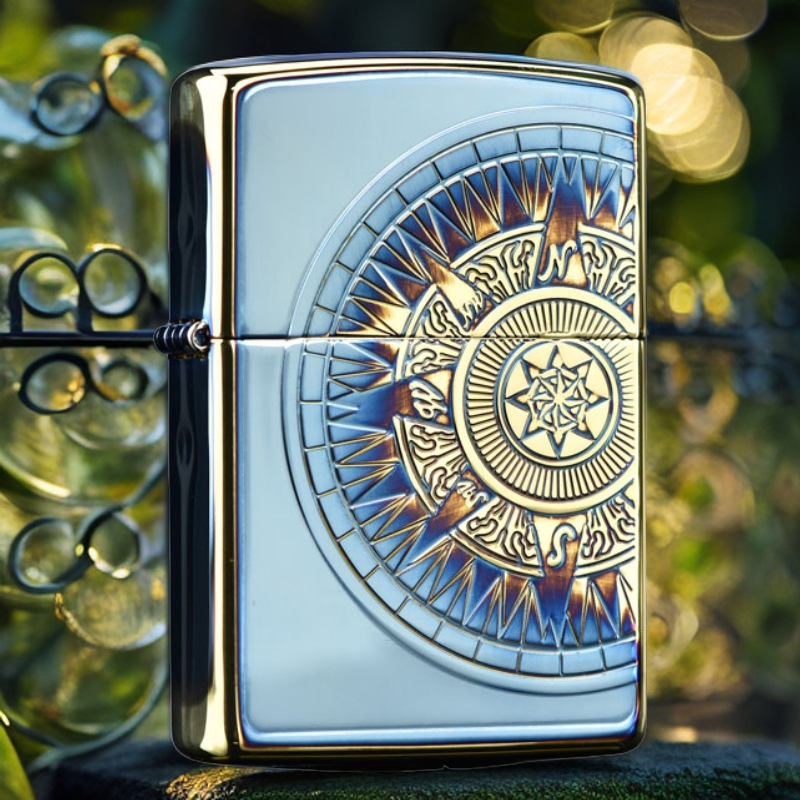 【CC】zippo打火机正品熏金罗盘航海图带编号TC9901TQ之宝防风煤油