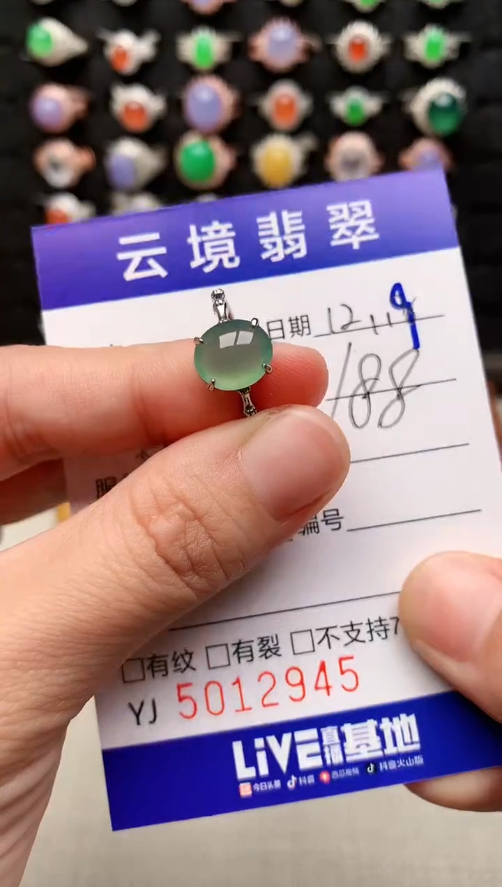 银S925镶嵌戒指翡翠2945