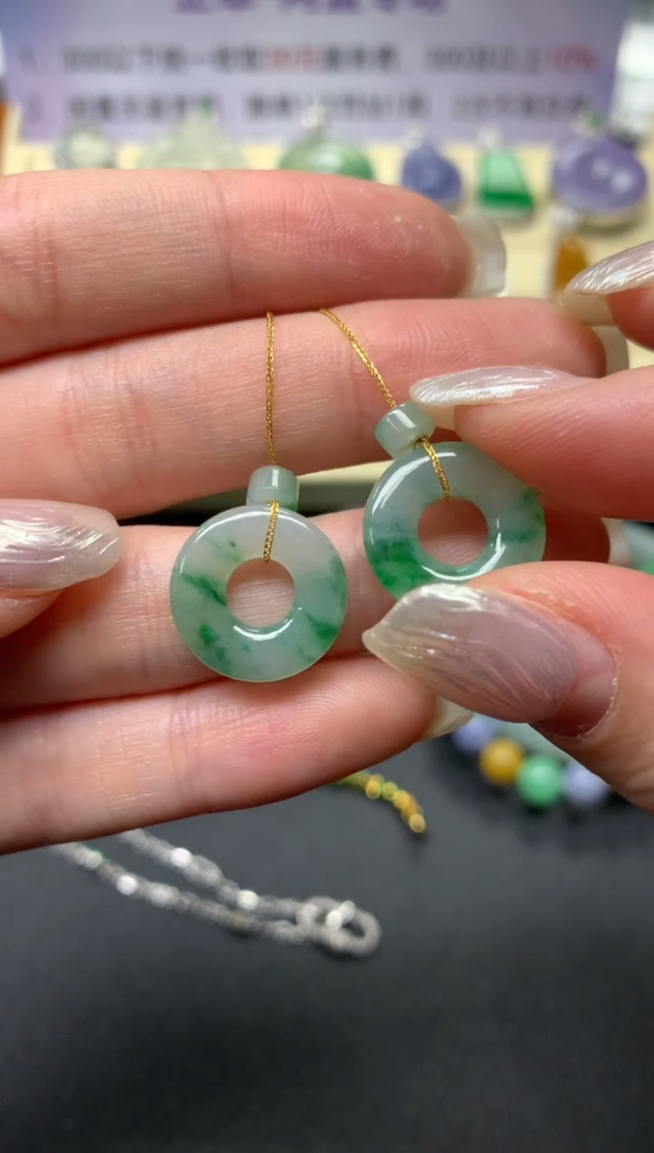 【闪购商品】翡翠耳饰18K金镶嵌耳饰|1800+180