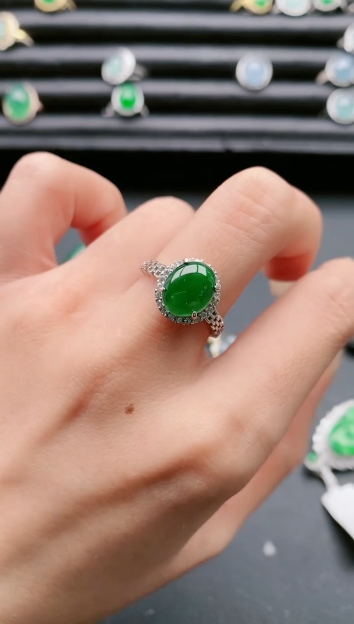 【闪购商品】翡翠戒指银S925镶嵌1111111
