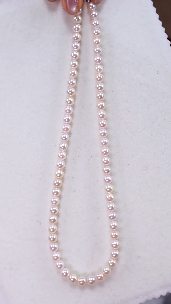 项链银S925镶嵌海水珍珠Akoya6-6.5mm