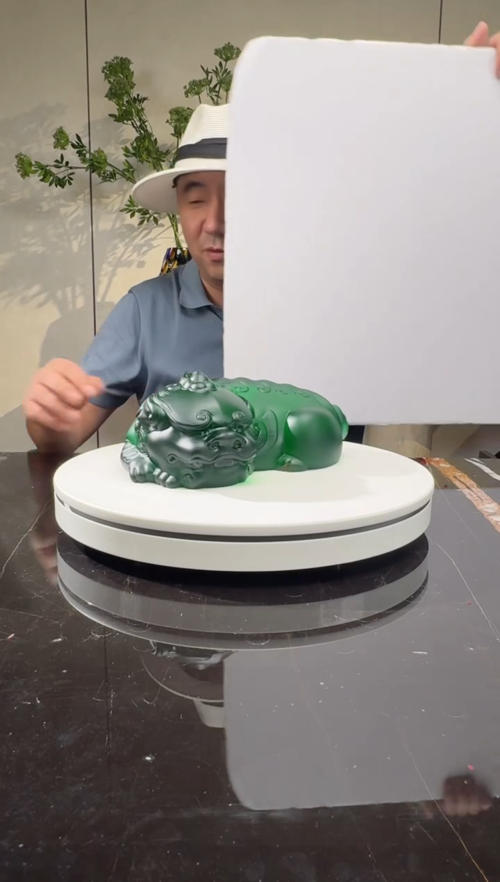 摆件CS0202042绿色卧福貔貅艺术琉璃摆件