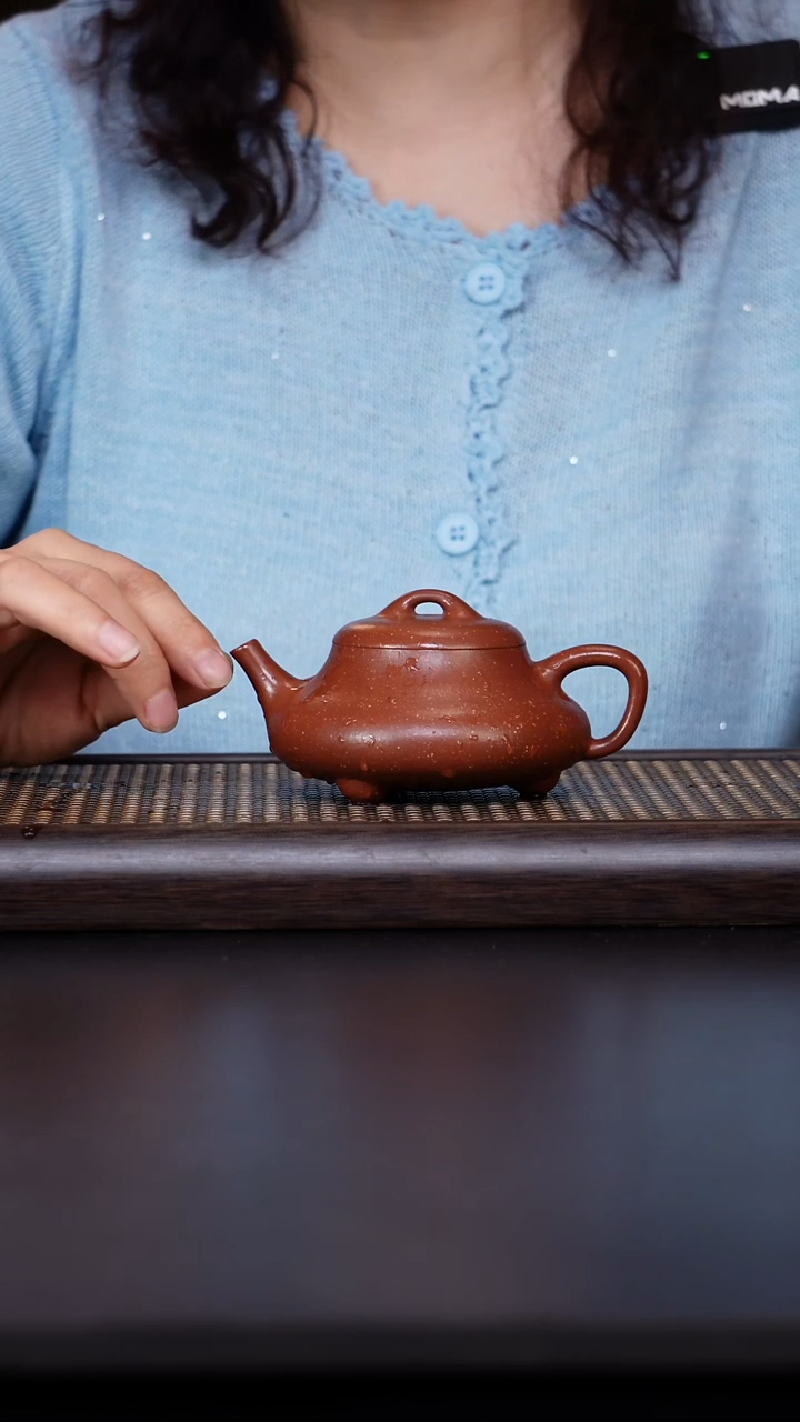 茶壶紫砂手磨矿红降坡 乳瓢180cc