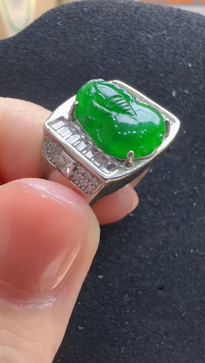【闪购商品】翡翠戒指银S925镶嵌多样性发货拍一发一